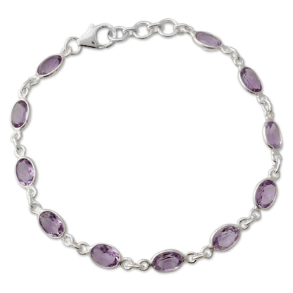 Oval Amethyst Tennis Bracelet