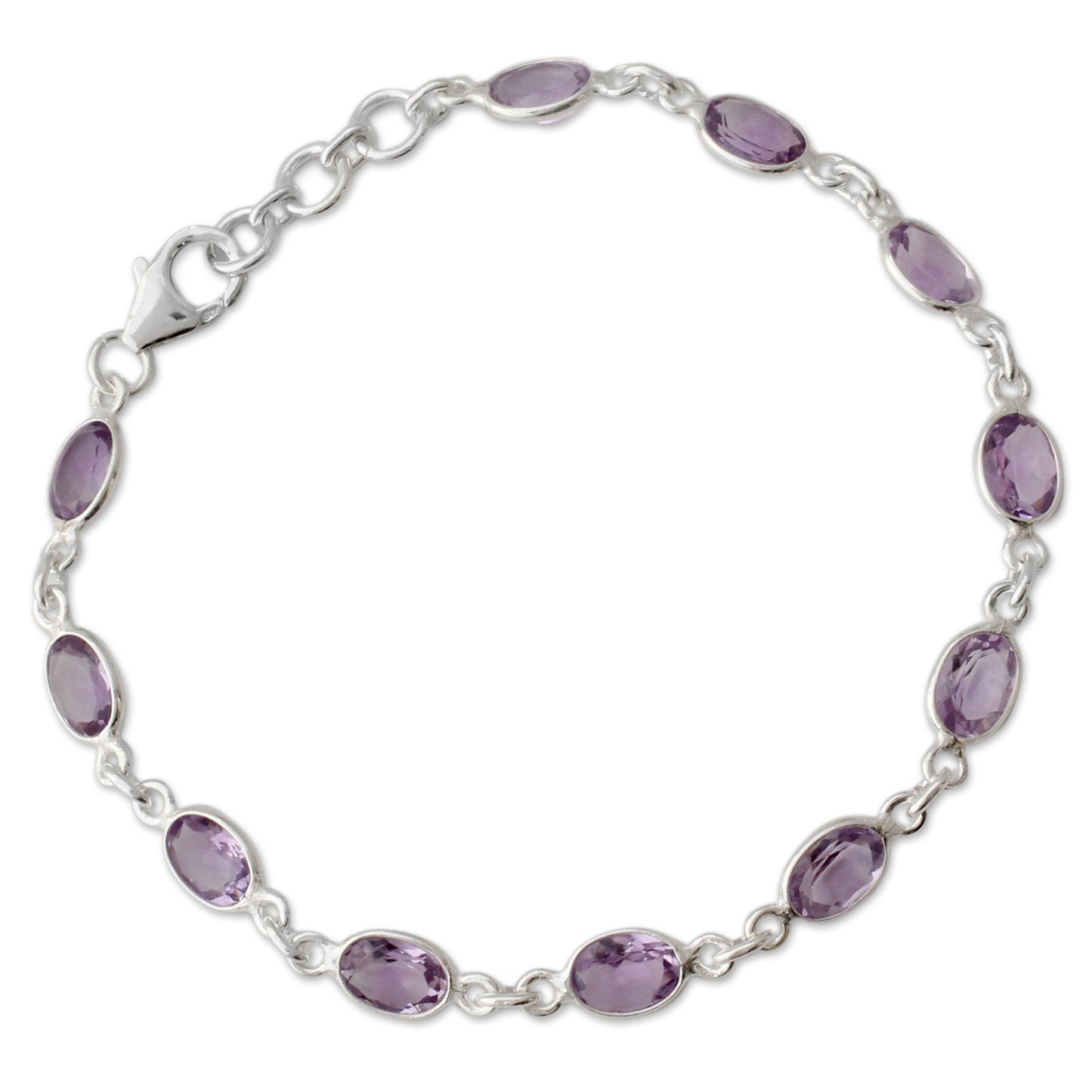 Oval Amethyst Tennis Bracelet