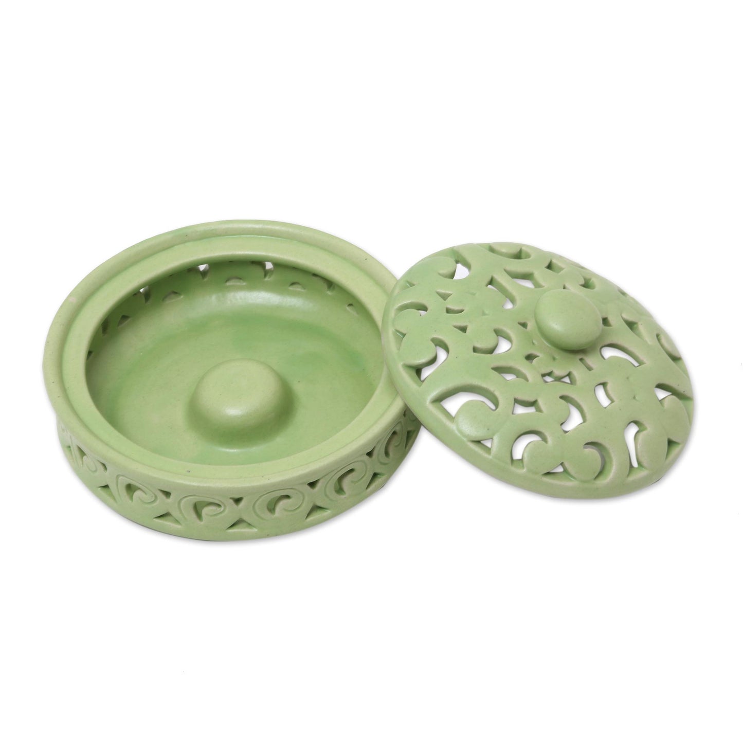 Jatiluwih Green Handmade Light Green Ceramic Mosquito Coil Holder