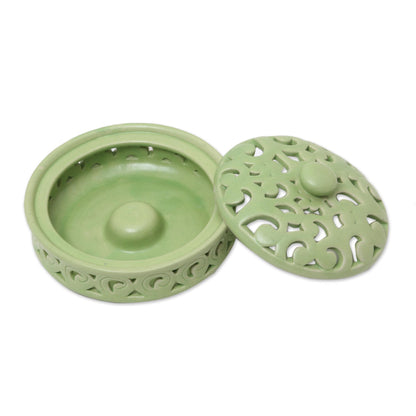 Jatiluwih Green Handmade Light Green Ceramic Mosquito Coil Holder