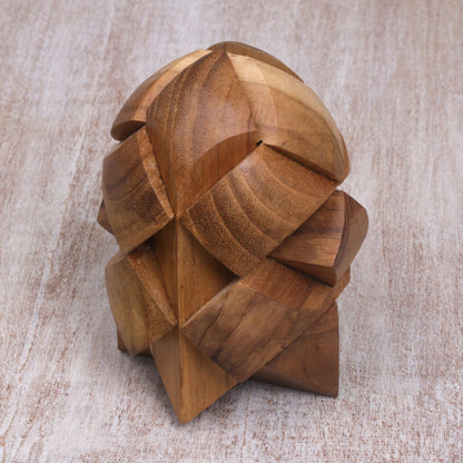 Little Rocket Fair Trade Carved Teak Wood Brainteaser Puzzle from Java