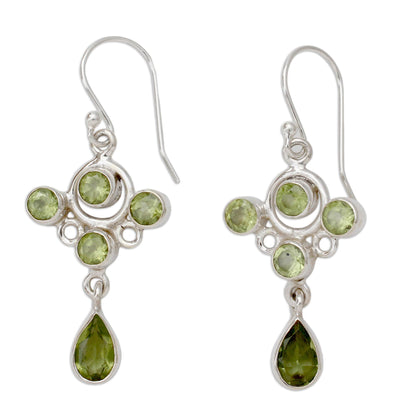 Tart and Sweet Sterling Silver 925 and Peridot Dangle Style Earrings