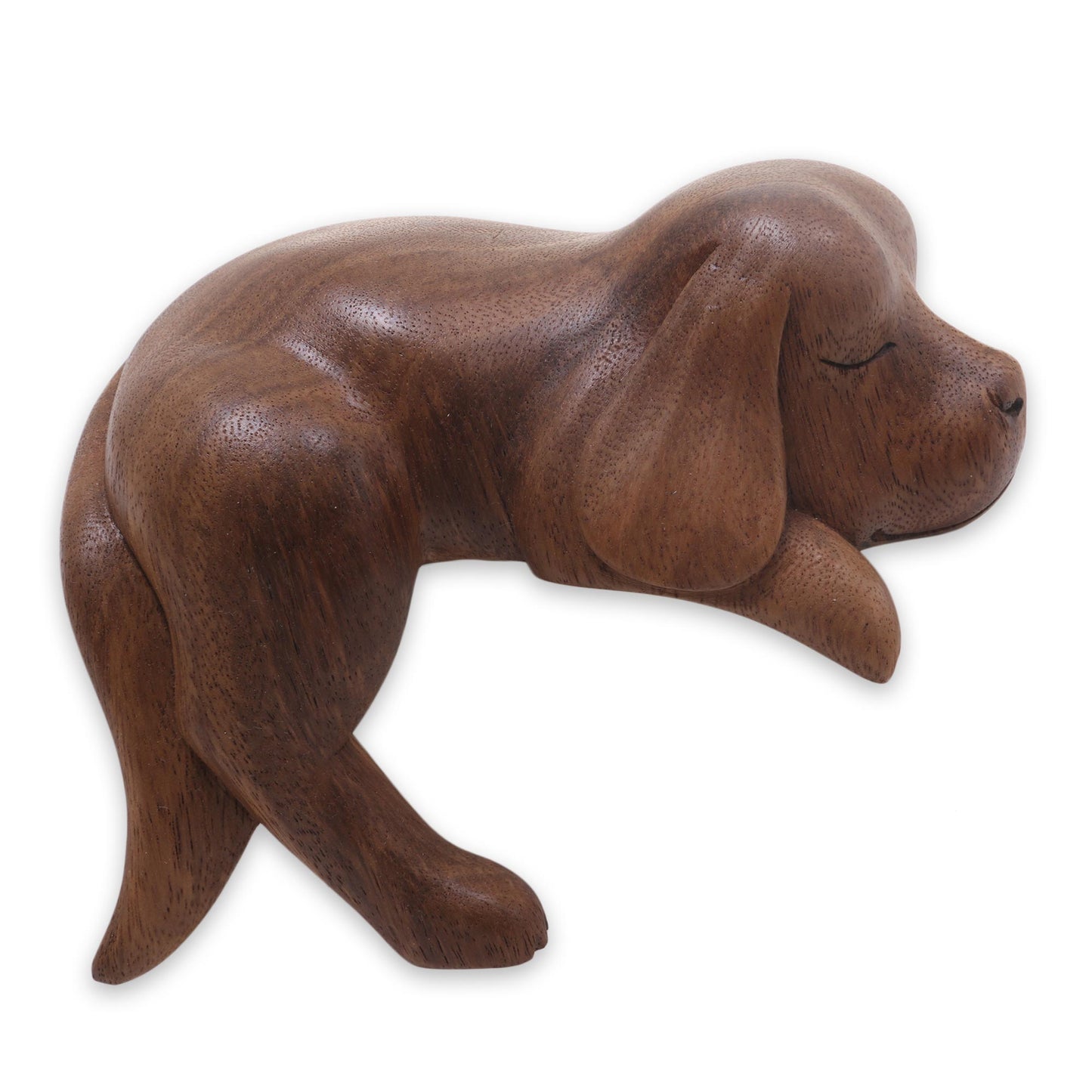 Sleepy Cocker Spaniel Sleeping Cocker Spaniel Puppy Sculpture Carved in Wood