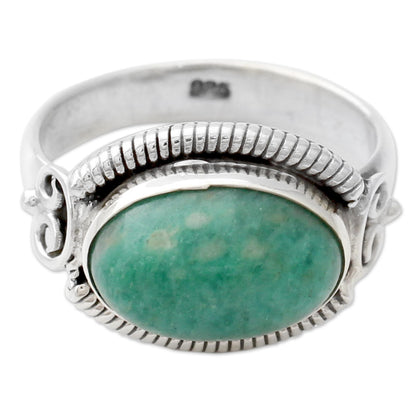 Seafoam Amazonite & Silver Ring