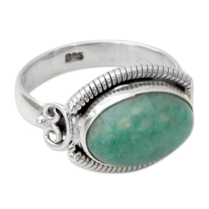 Seafoam Amazonite & Silver Ring
