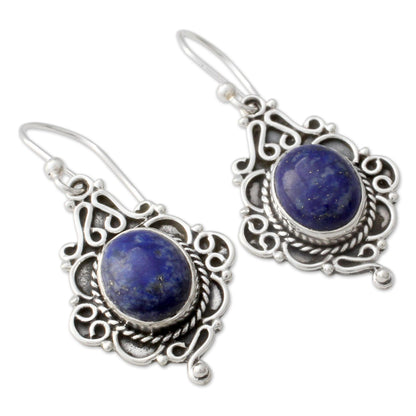 Sky Symphony Lapis Lazuli Oval Dangle Earrings