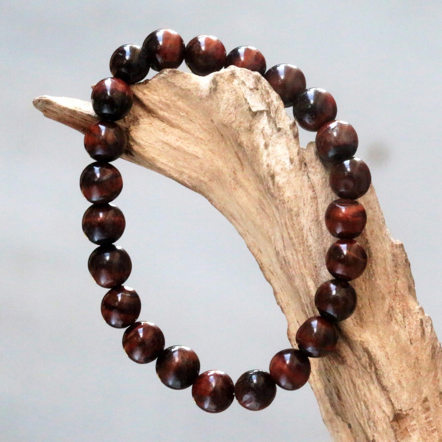 Sanur Chocolate Women's Brown Agate Beaded Stretch Bracelet