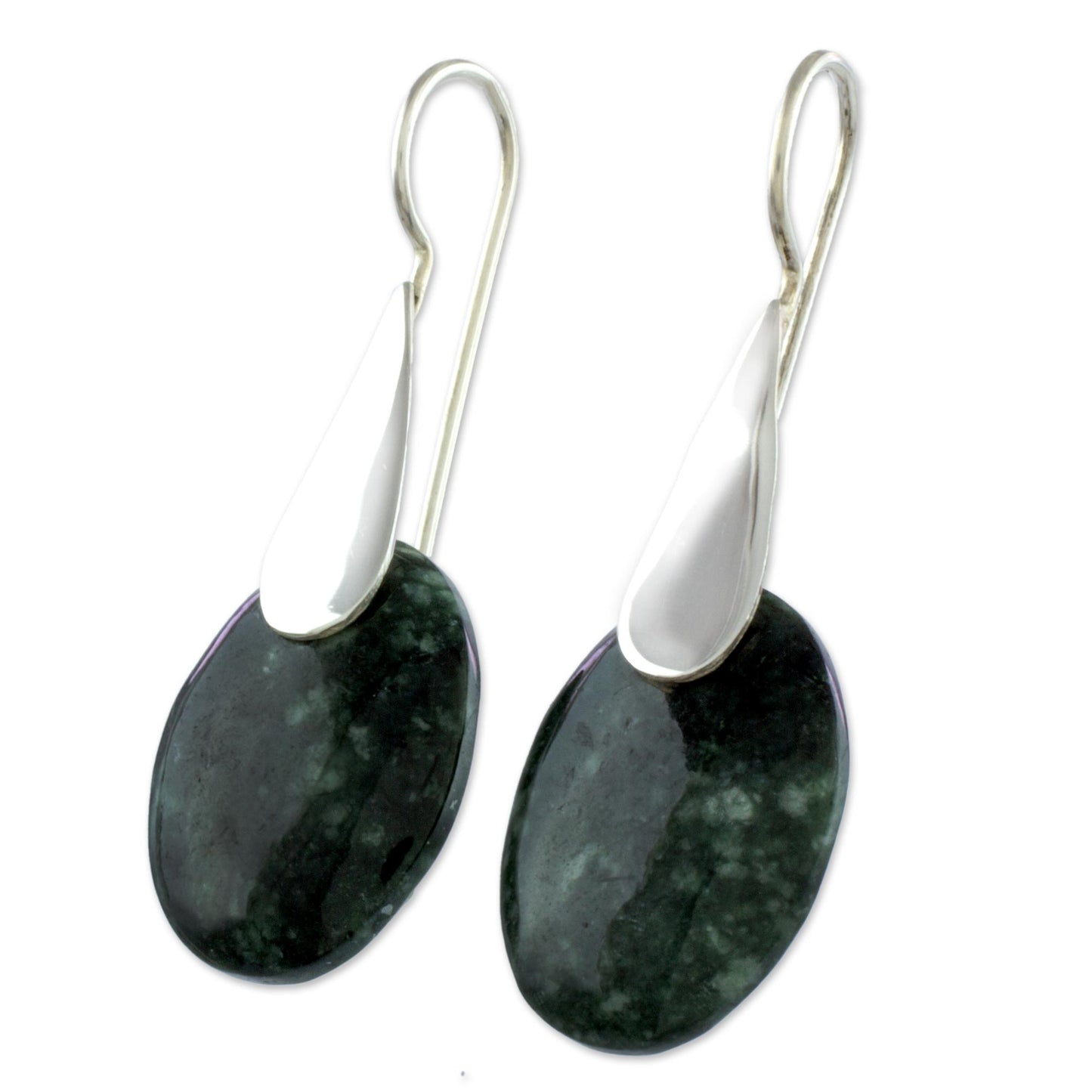 Dark Maya Jungle Jade Dangle Earrings