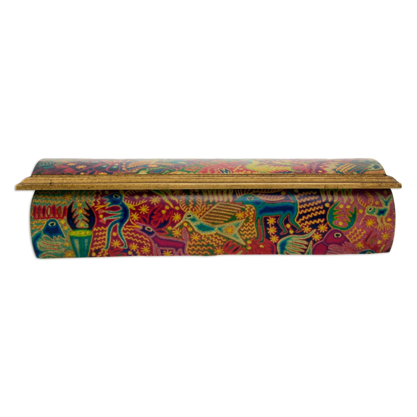 Huichol Fiesta Huichol Theme Decoupage Jewelry Box with Mirror