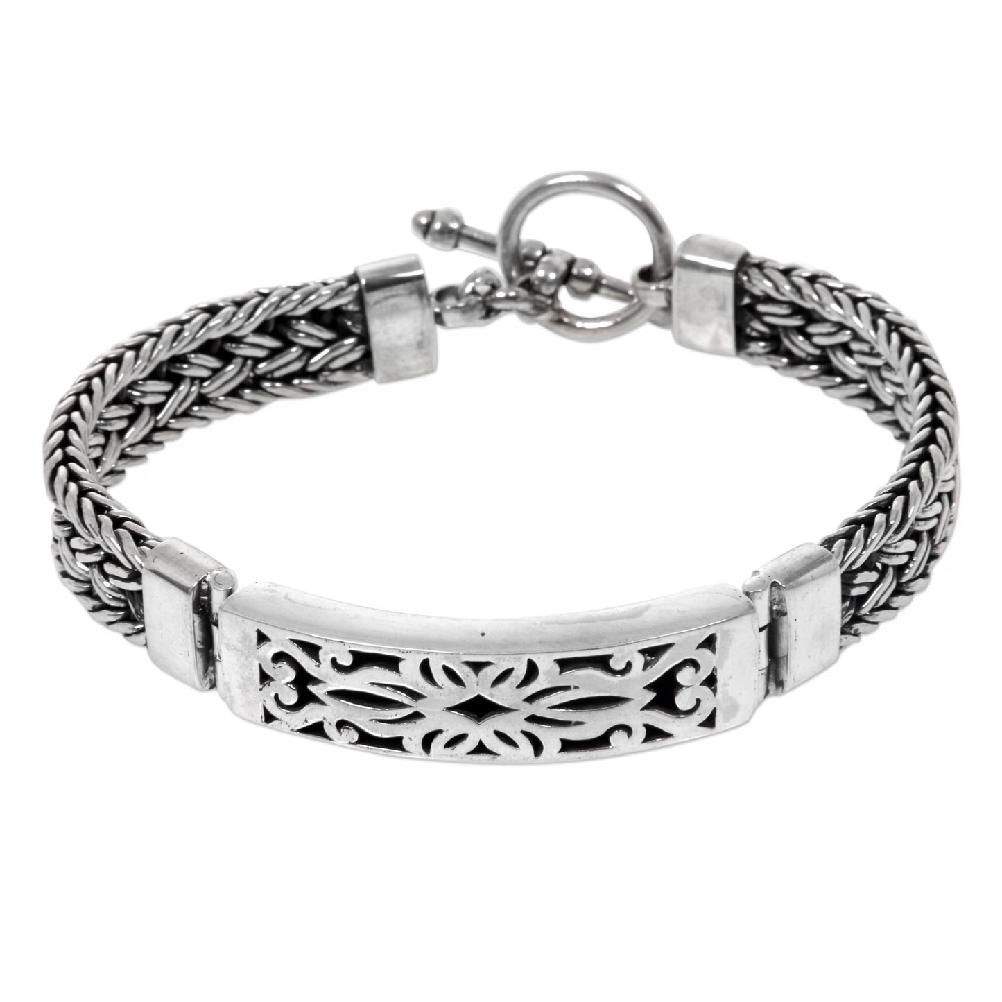 Taksu Bali Unique Sterling Silver 925 Pendant Bracelet from Indonesia