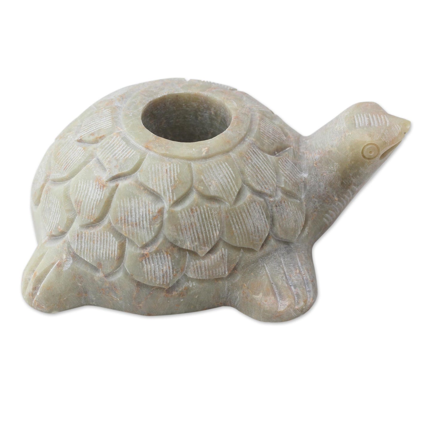 Turtle Delight Turtle Candle Holders Hand Carved from Soapstone (Pair)