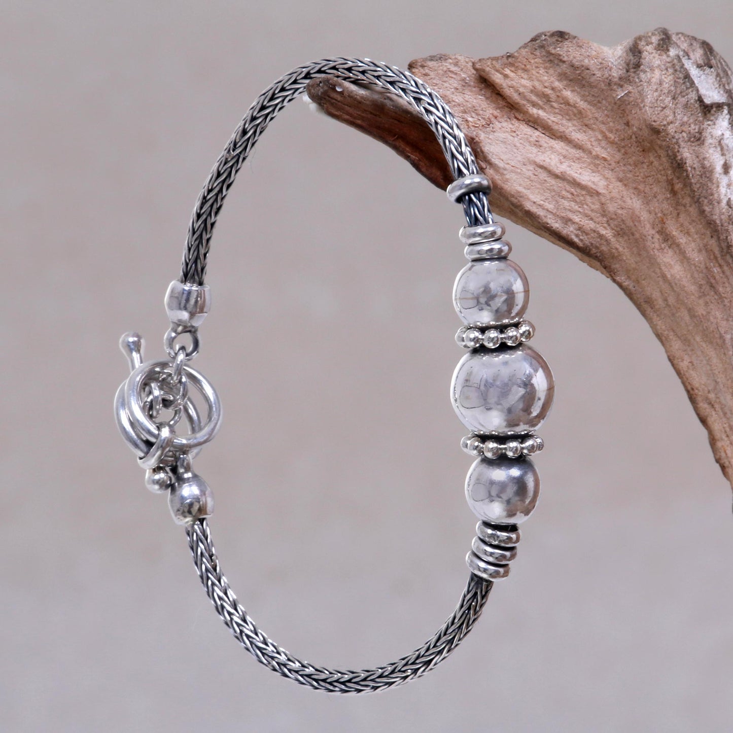 Naga Trio Silver Chain Bracelet