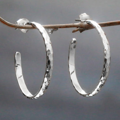 Mosaic in Sterling Hoop Earrings