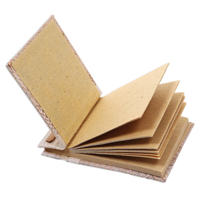 Banana Cream Artisan Crafted Natural Fiber Notebook with 40 Blank Pages