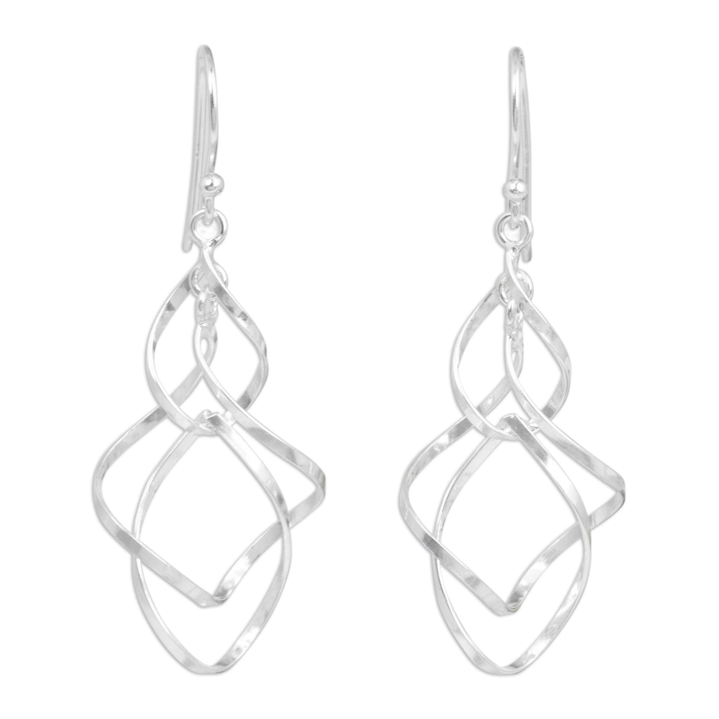 Whirling Wind Silver Earrings