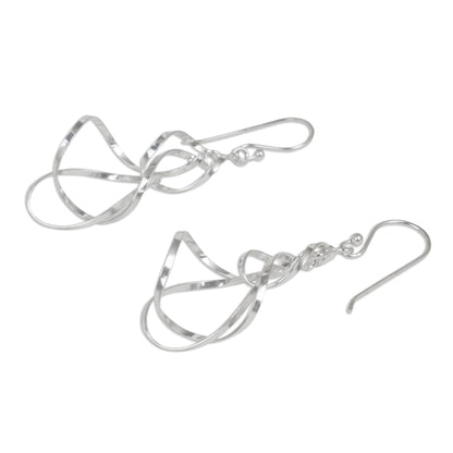 Whirling Wind Silver Earrings