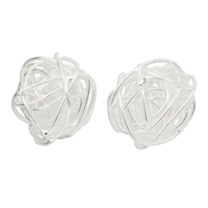 Free Line Sterling Silver Earrings