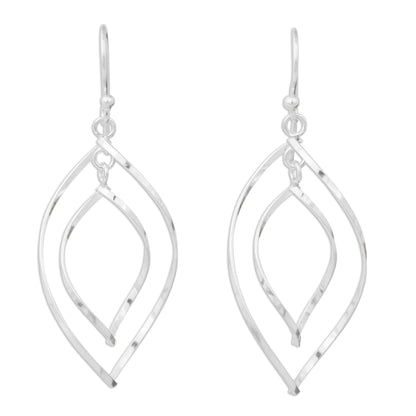 Eyes on You Modern Sterling Silver Dangle Earrings with Polished Finish