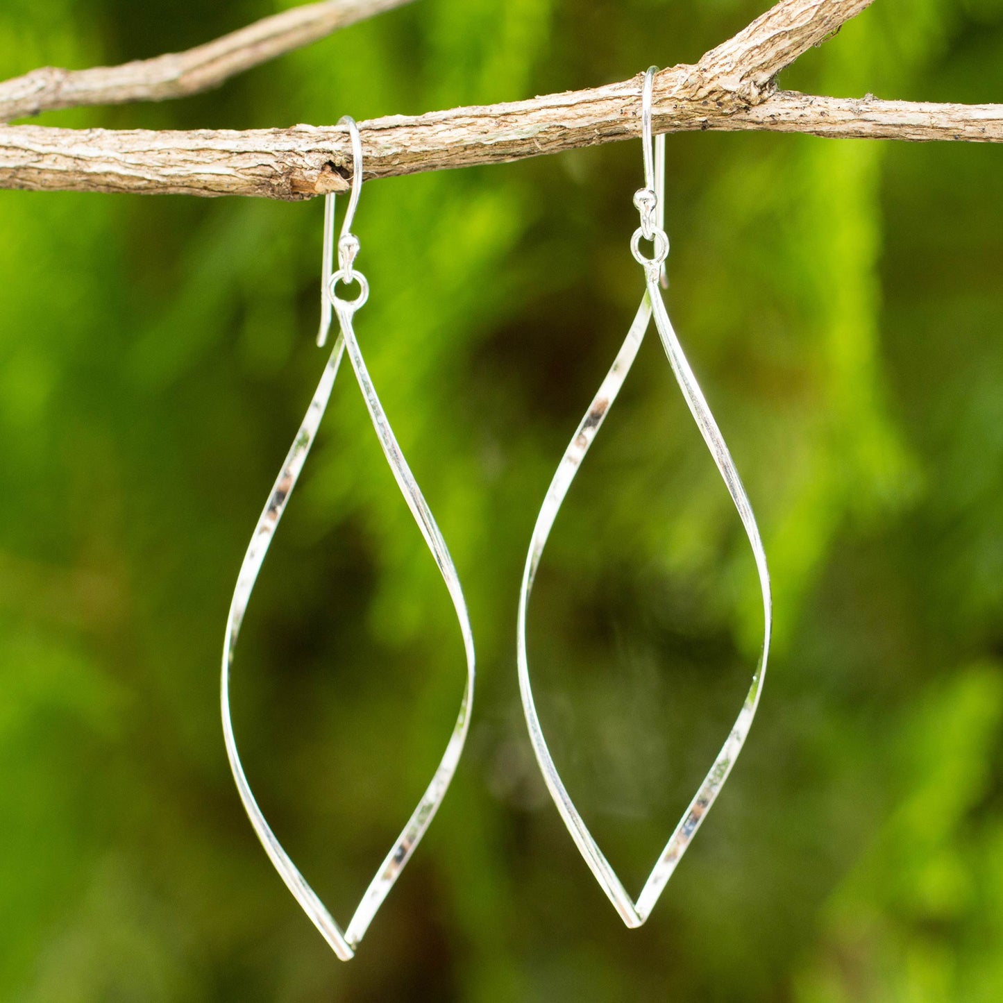 Curvature Silver Dangle Earrings