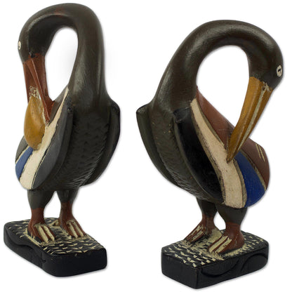 Ghanaian Sankofa Birds Ghanaian Sankofa Bird Wood Sculptures (Pair)