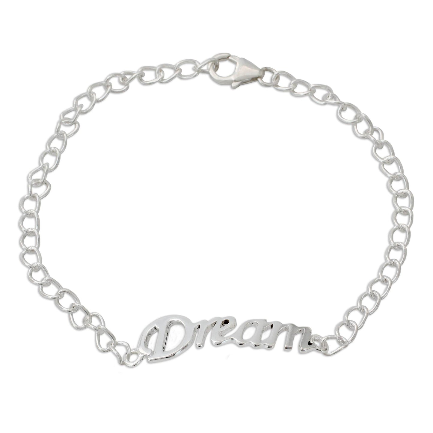 Remember to Dream Inspirational Sterling Silver Bracelet with Dream Message