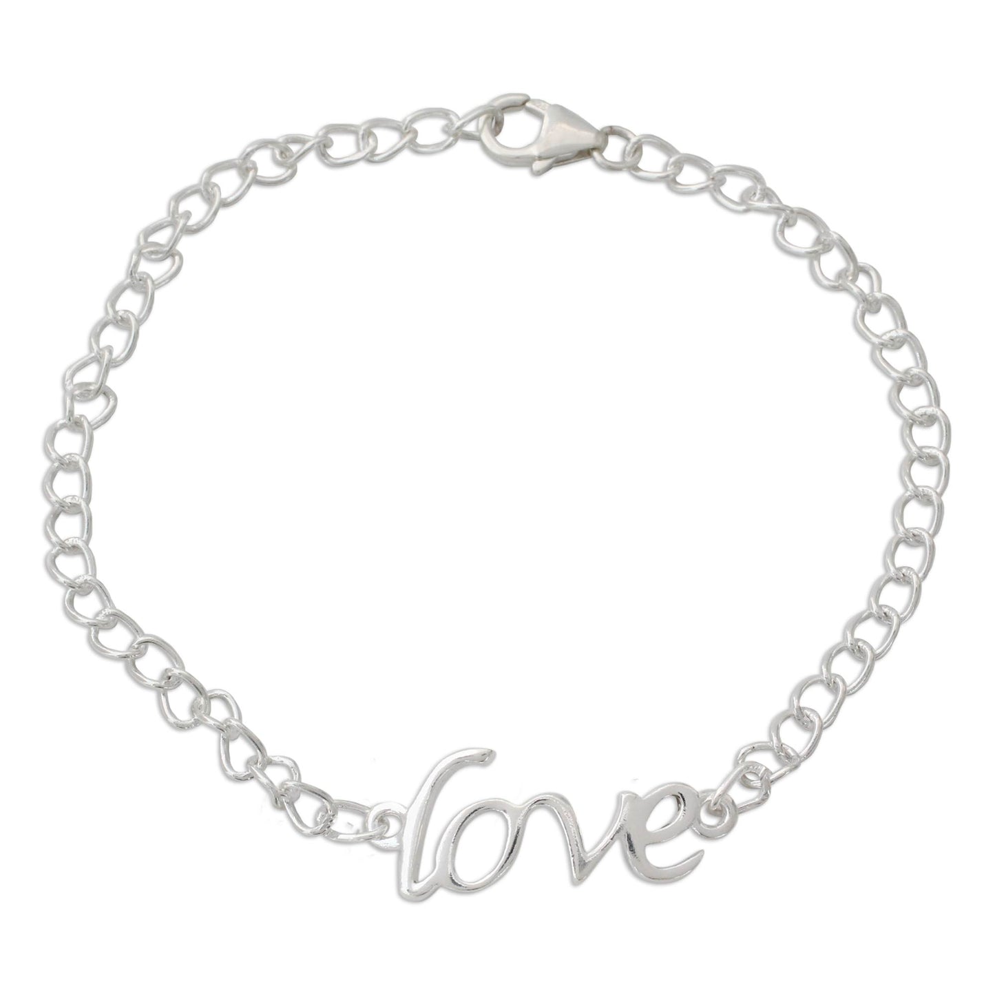 Remember to Love Love Themed Bracelet Hand Crafted from Sterling Silver