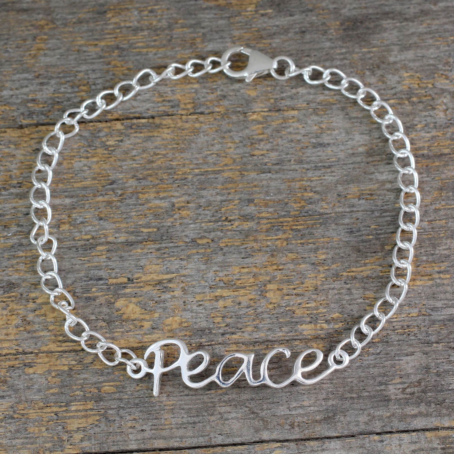 Remembrance of Peace Silver Chain Bracelet