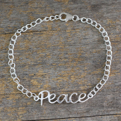 Remembrance of Peace Silver Chain Bracelet
