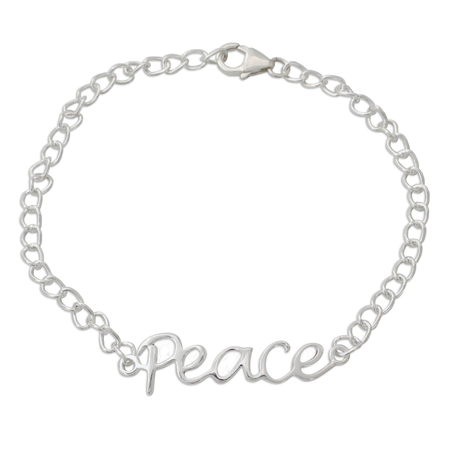 Remembrance of Peace Silver Chain Bracelet