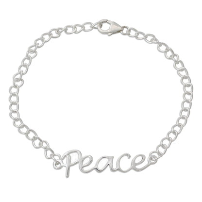 Remembrance of Peace Silver Chain Bracelet