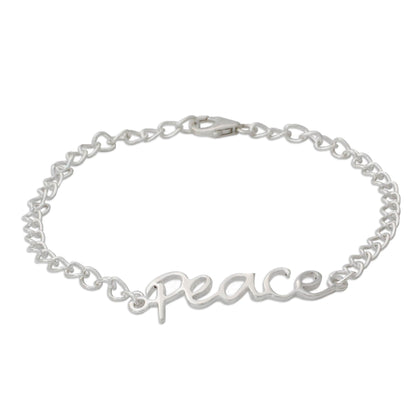 Remembrance of Peace Silver Chain Bracelet