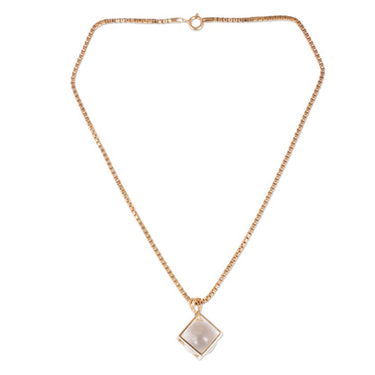 Translucent Raindrop Quartz and Rose Gold-Plated Thai Artisan-Crafted Necklace