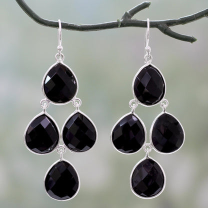 Midnight Chandelier Sterling Silver Earrings