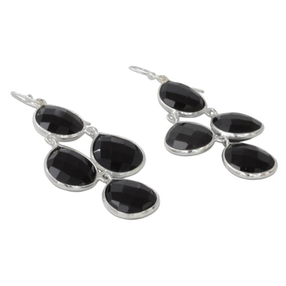 Midnight Chandelier Sterling Silver Earrings