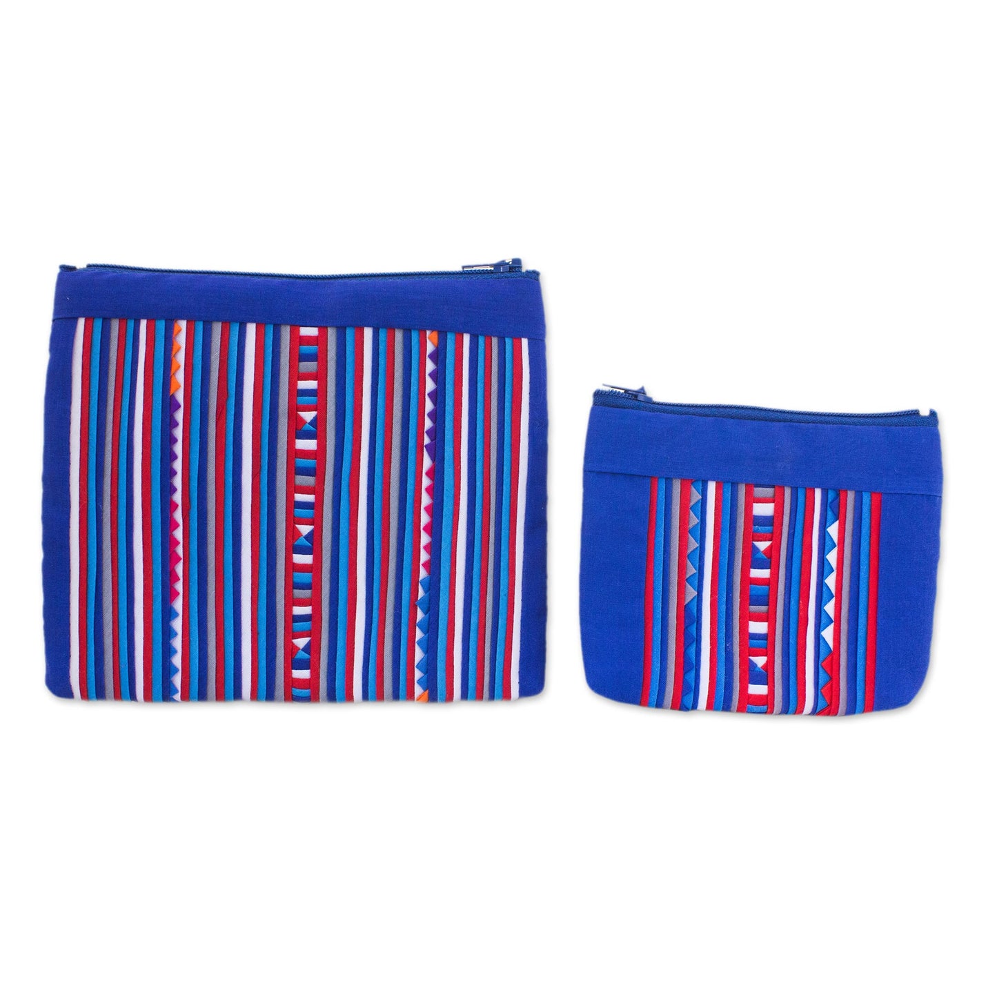 Lisu Cheer Lisu Tribe Style Cosmetic Bags in Red White and Blue (Pair)