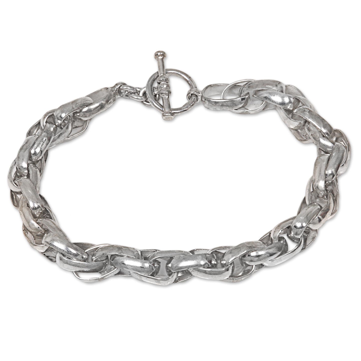 Overdrive Hand Crafted Men's Sterling Silver Chain Bracelet from Bali