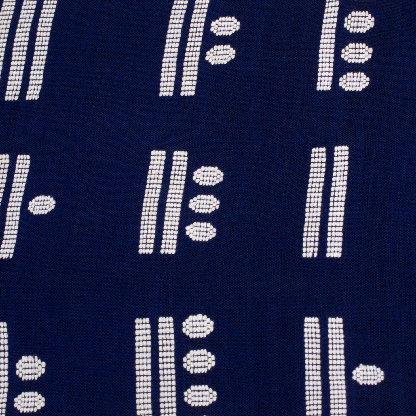 Blue Maya Math Blue Cotton Handwoven Table Runner with Maya Numbers