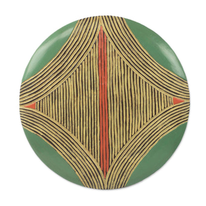 Gabonese Abstraction Abstract Circular African Mask from Gabon and the Congo