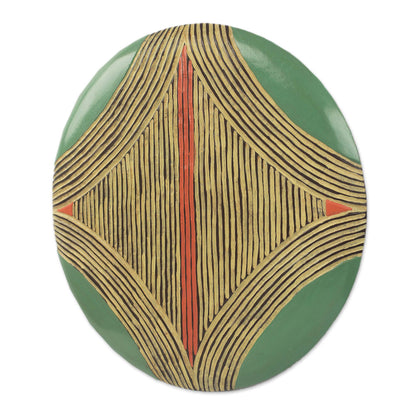 Gabonese Abstraction Abstract Circular African Mask from Gabon and the Congo