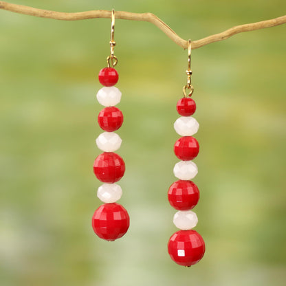 Eco Red and White Handcrafted Red and White Eco Friendly African Earrings