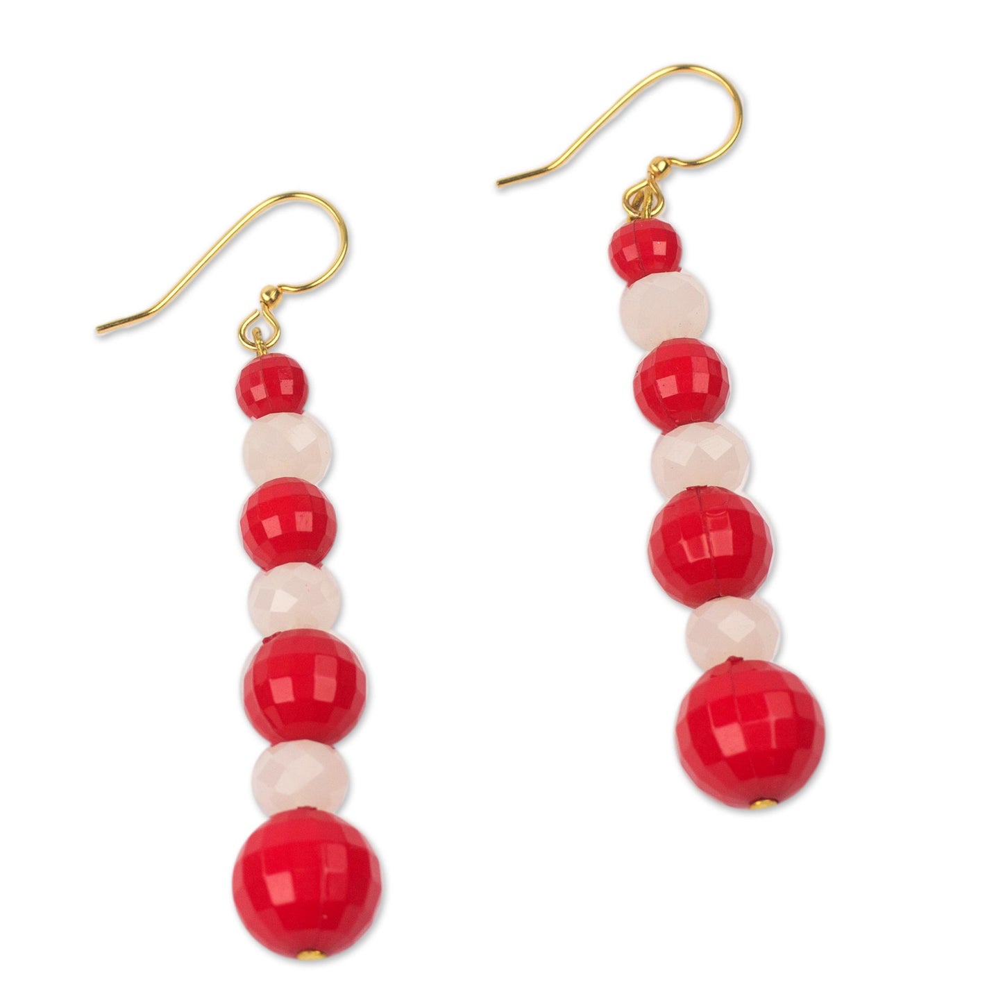 Eco Red and White Handcrafted Red and White Eco Friendly African Earrings