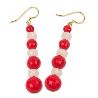 Eco Red and White Handcrafted Red and White Eco Friendly African Earrings