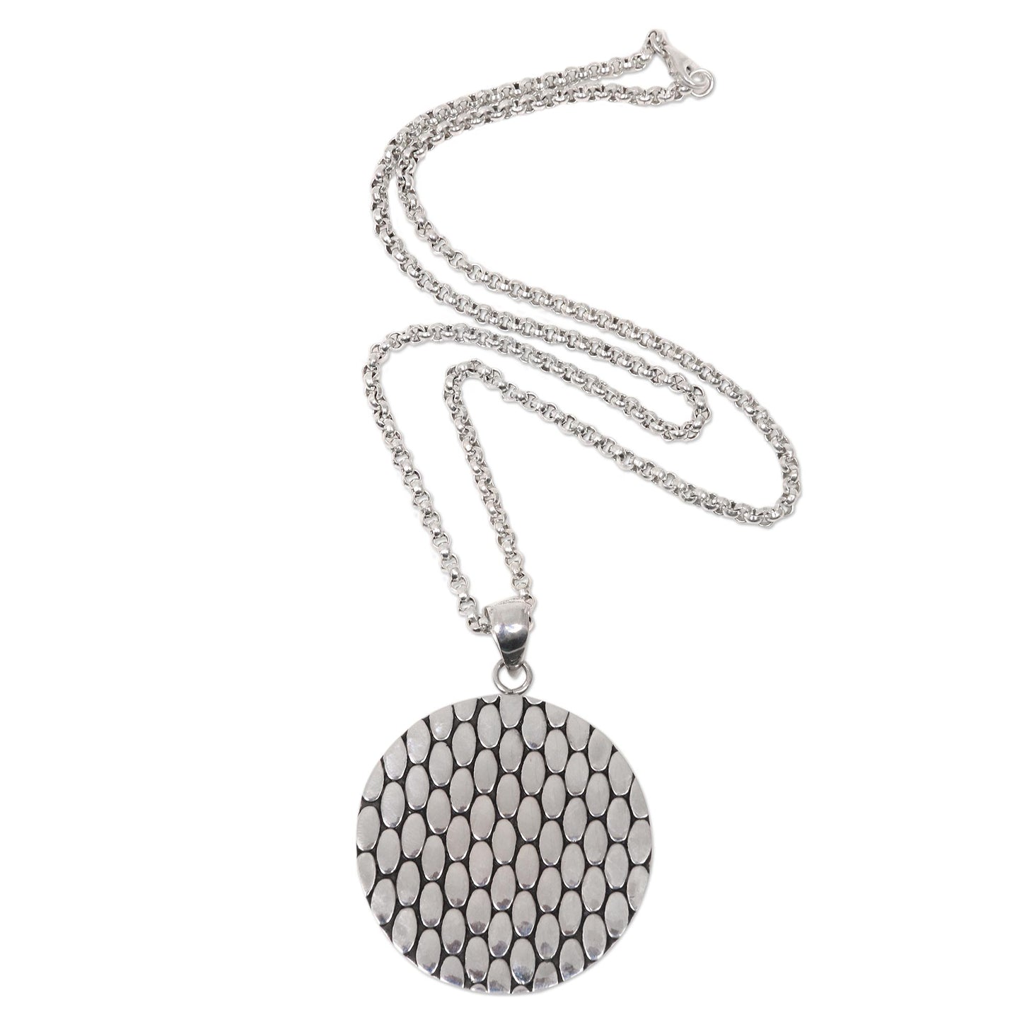 Abundant Rice Modern Balinese Geometric Theme Silver Necklace