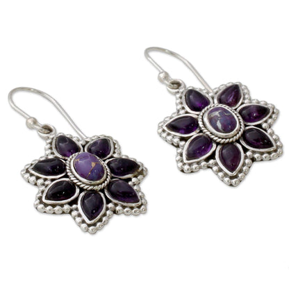 Ruffled Petals Sterling Silver Dangle Earrings