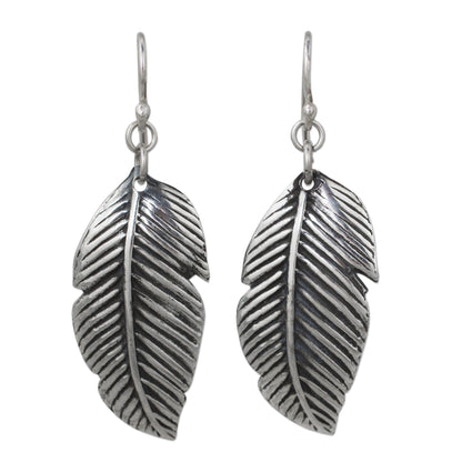 Tropical Leaves Sterling Silver Thai Tropical Leaf Earrings Handmade Jewelry