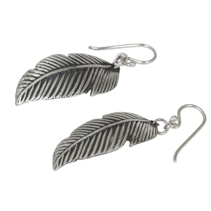 Tropical Leaves Sterling Silver Thai Tropical Leaf Earrings Handmade Jewelry