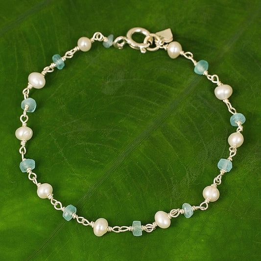 Morning Blue Apatite Link Bracelet