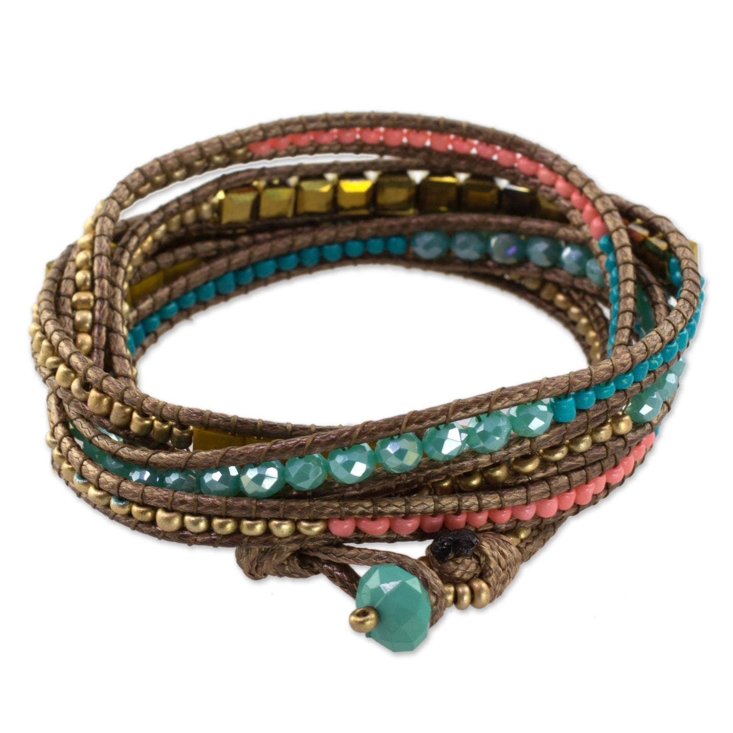 Multicolor Glass Beaded Wrap Bracelet