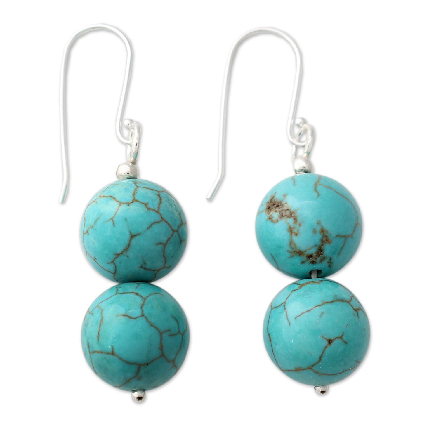 Azure Paths Handcrafted Indian Earrings with Reconstituted Turquoise