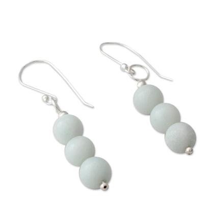 Sheer Delight Hand Crafted Amazonite and Sterling Silver Dangle Earrings